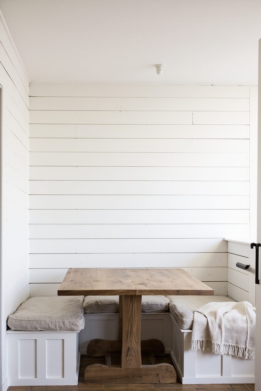 Shiplap Accent Wall for Breakfast Nooks