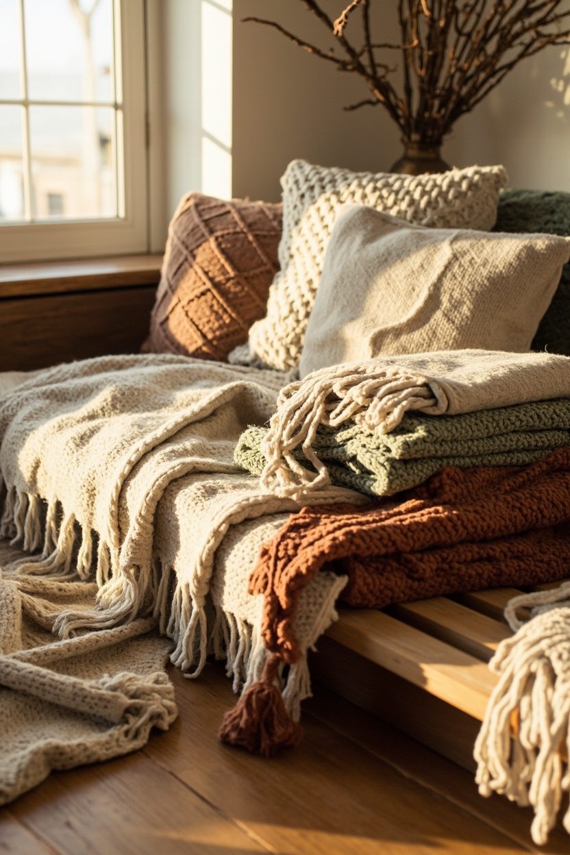 Textured Throw Piles