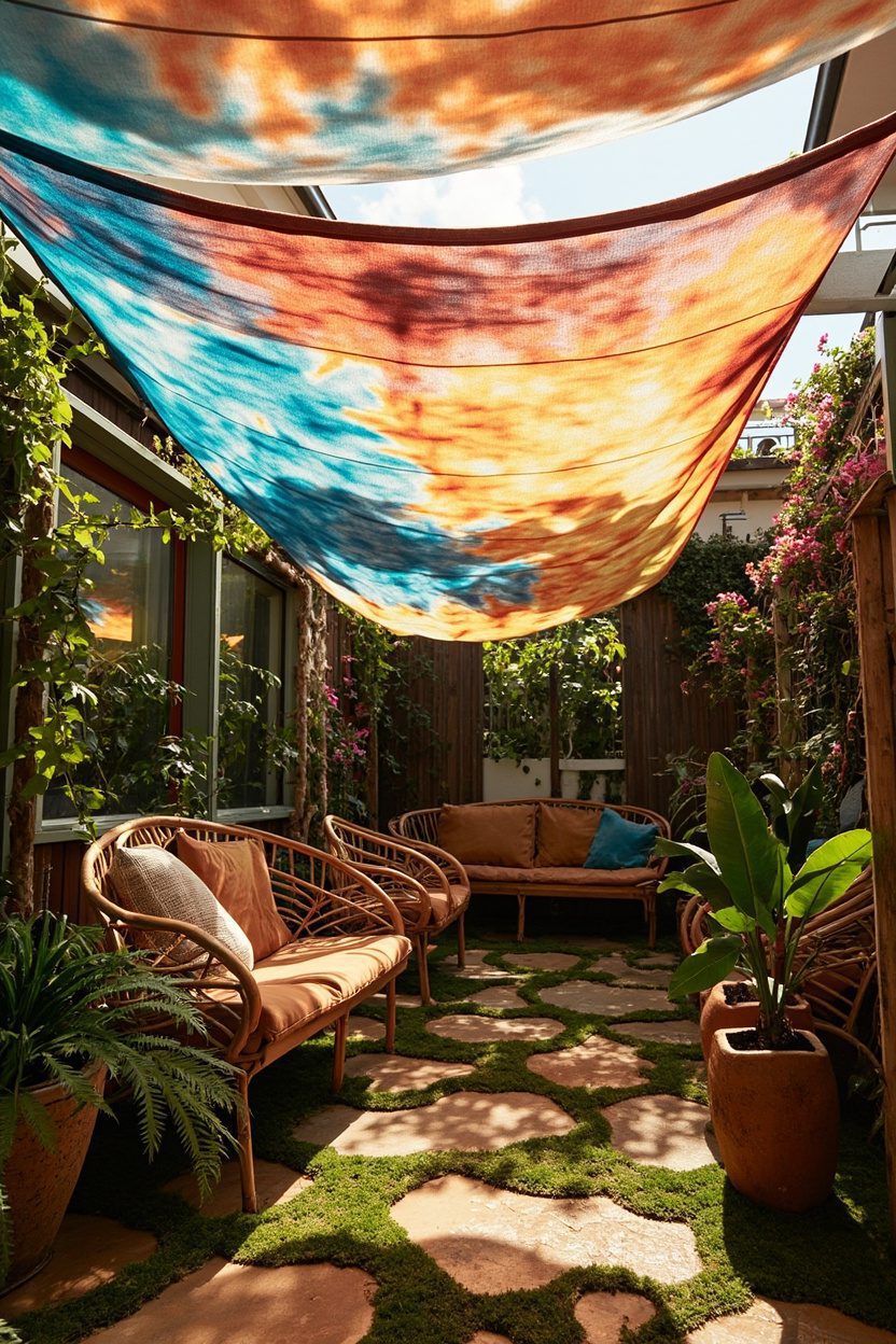 Tie-Dye Fabric Shade Canopies