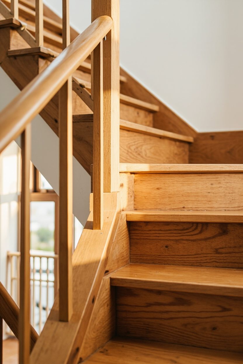 Warm Wood Tones Across Staircase Styles