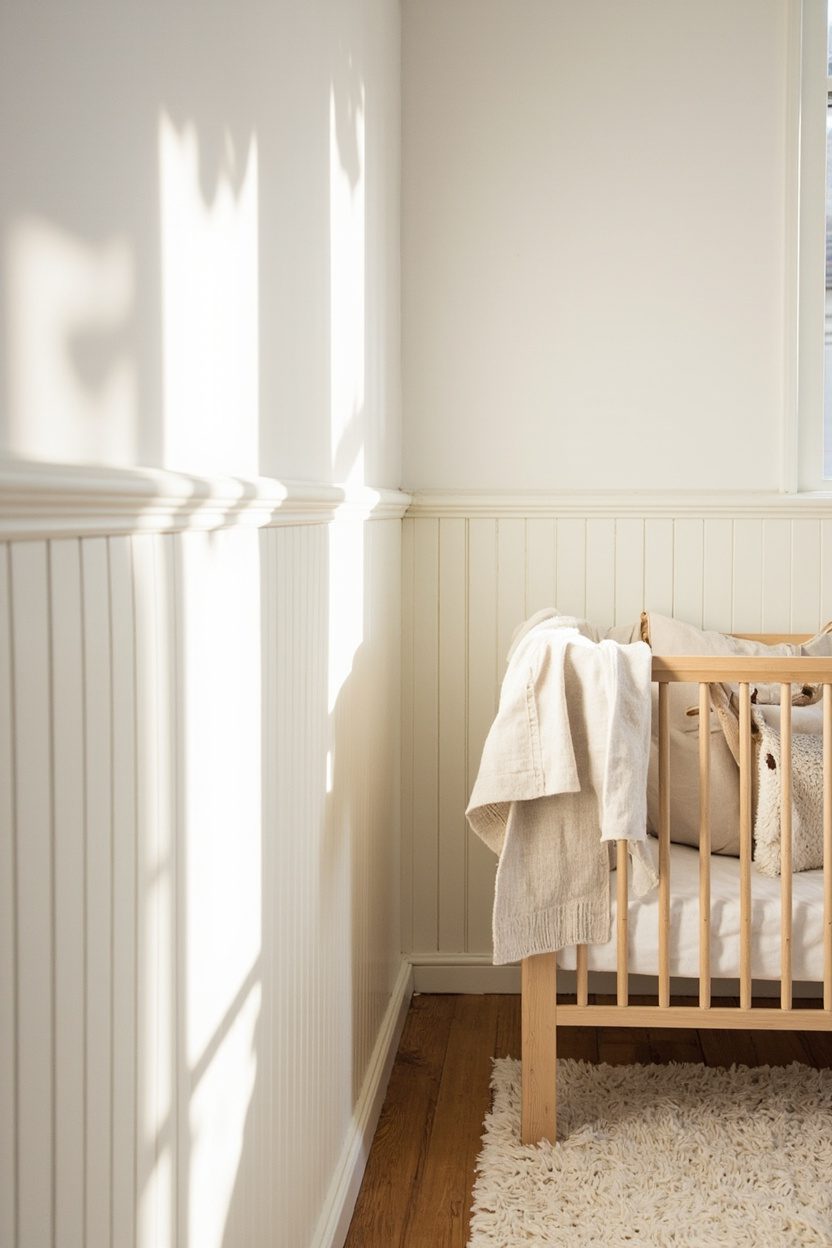 Beadboard wainscoting for coziness