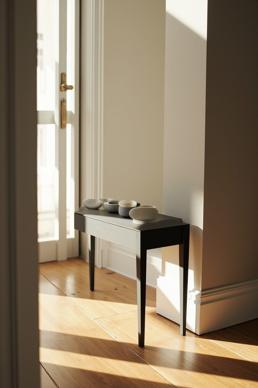 Black Metal Thin Entryway Table
