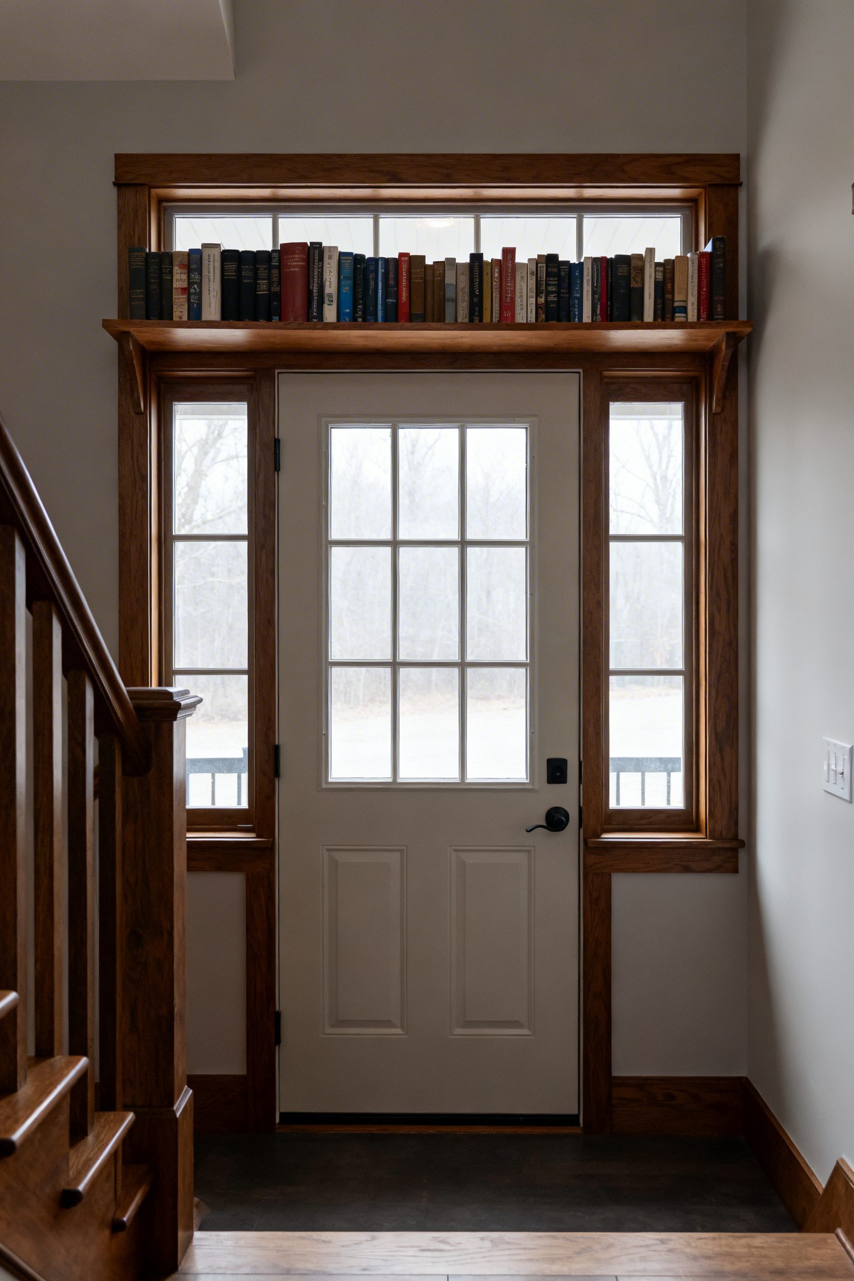 Bookshelf Over Door With Transom Shelf