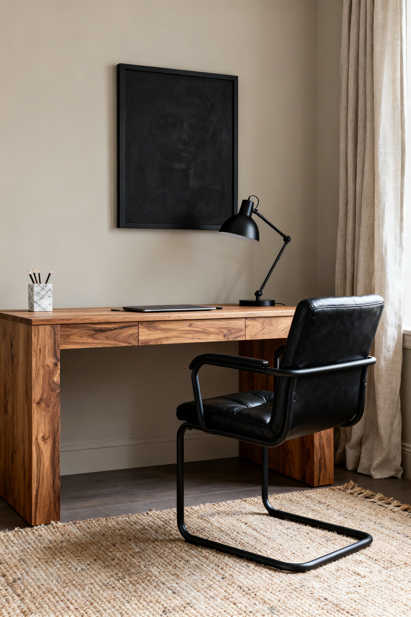 Calm Neutrals With Black Accents