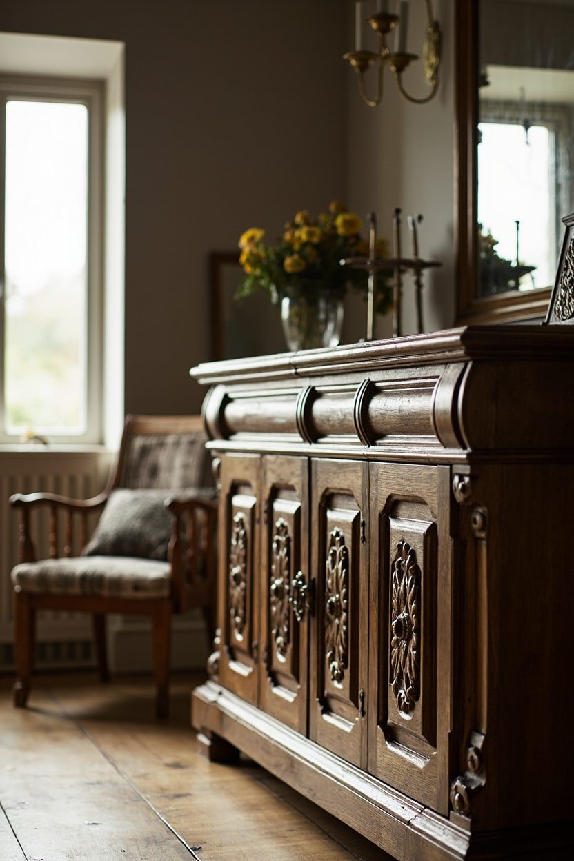 Carved Oak Buffets and Consoles