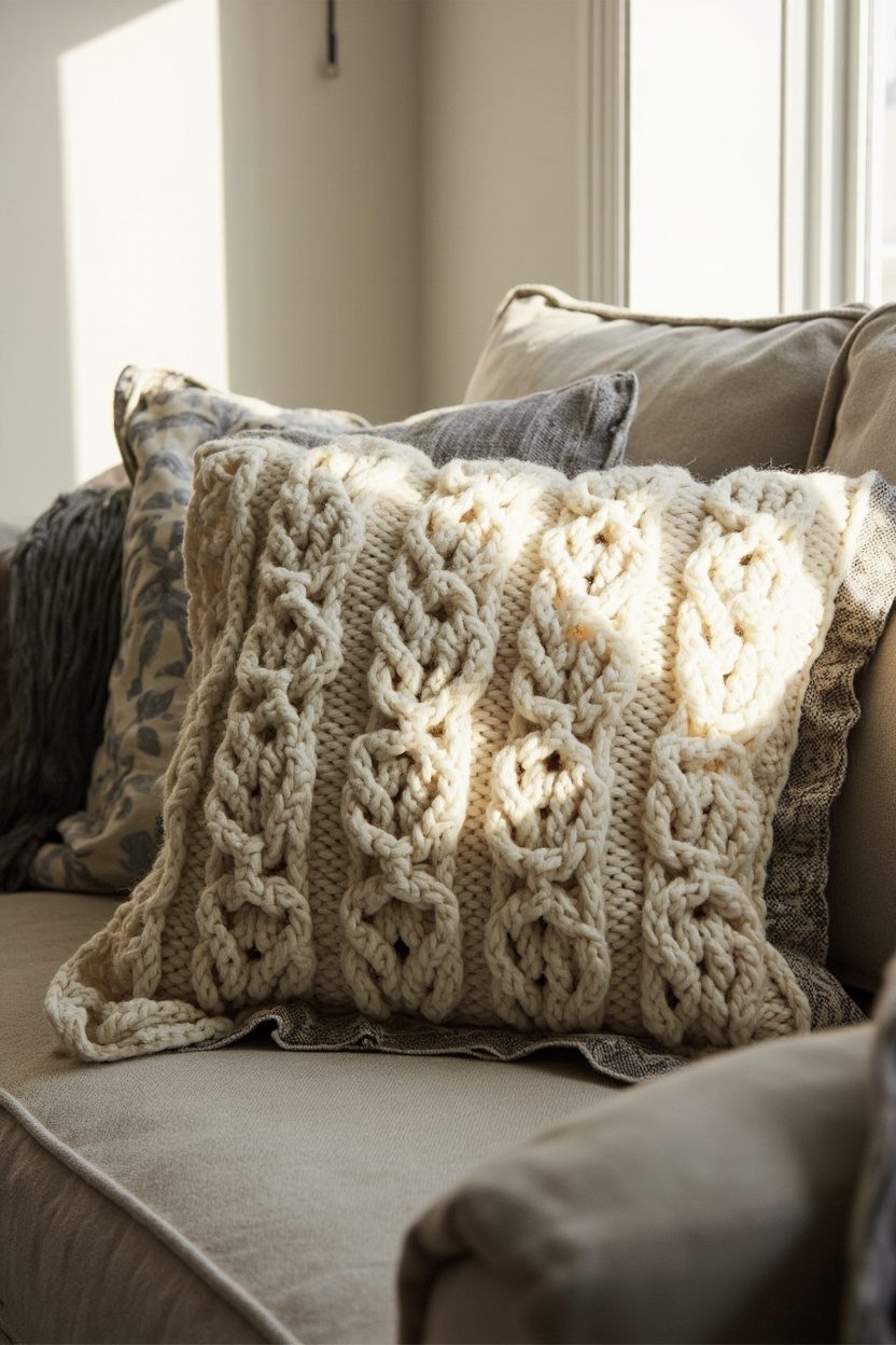 Chunky Knit with Patterned Flange