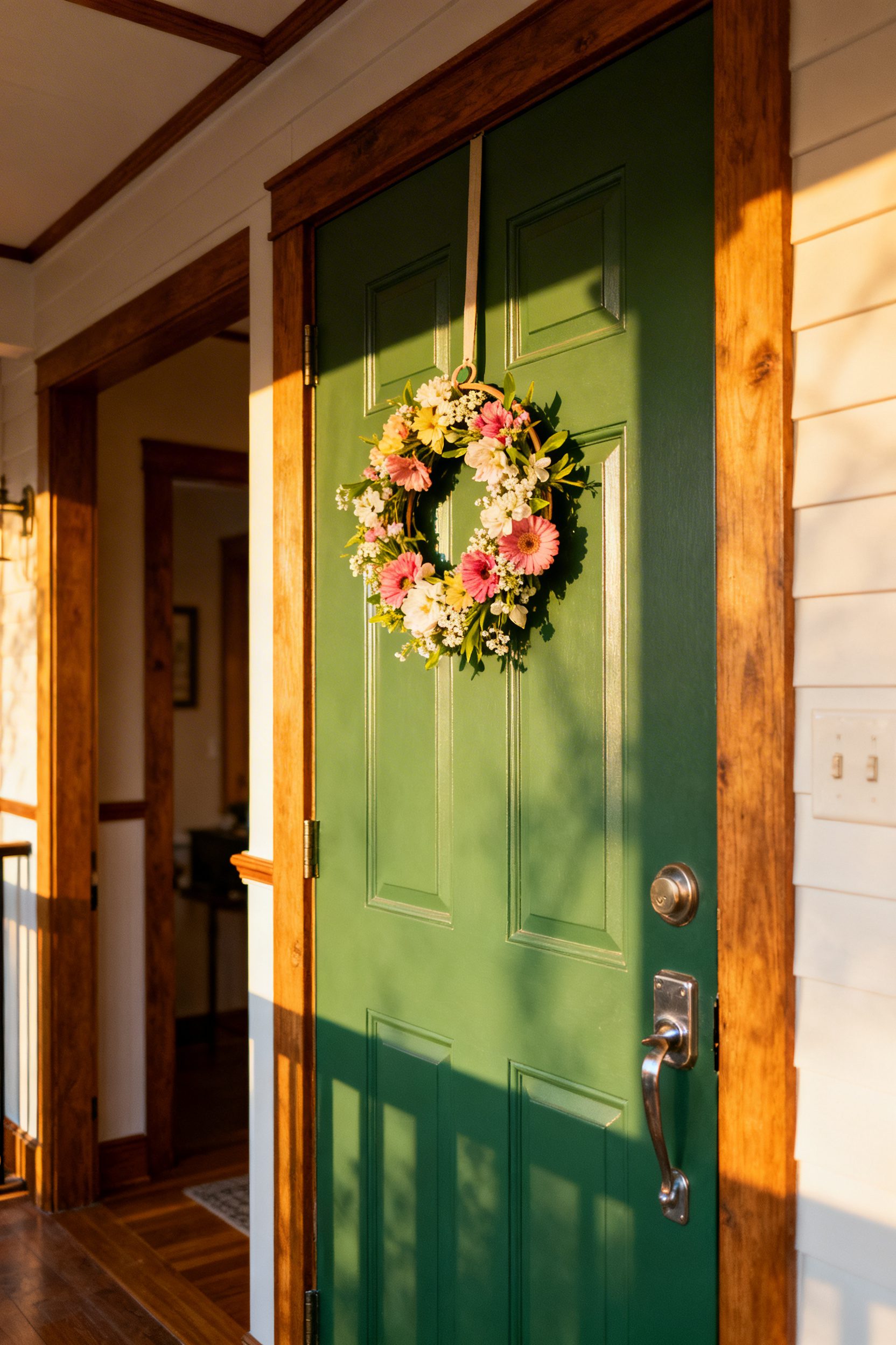 Classic Green Door Floral Hanger Refresh