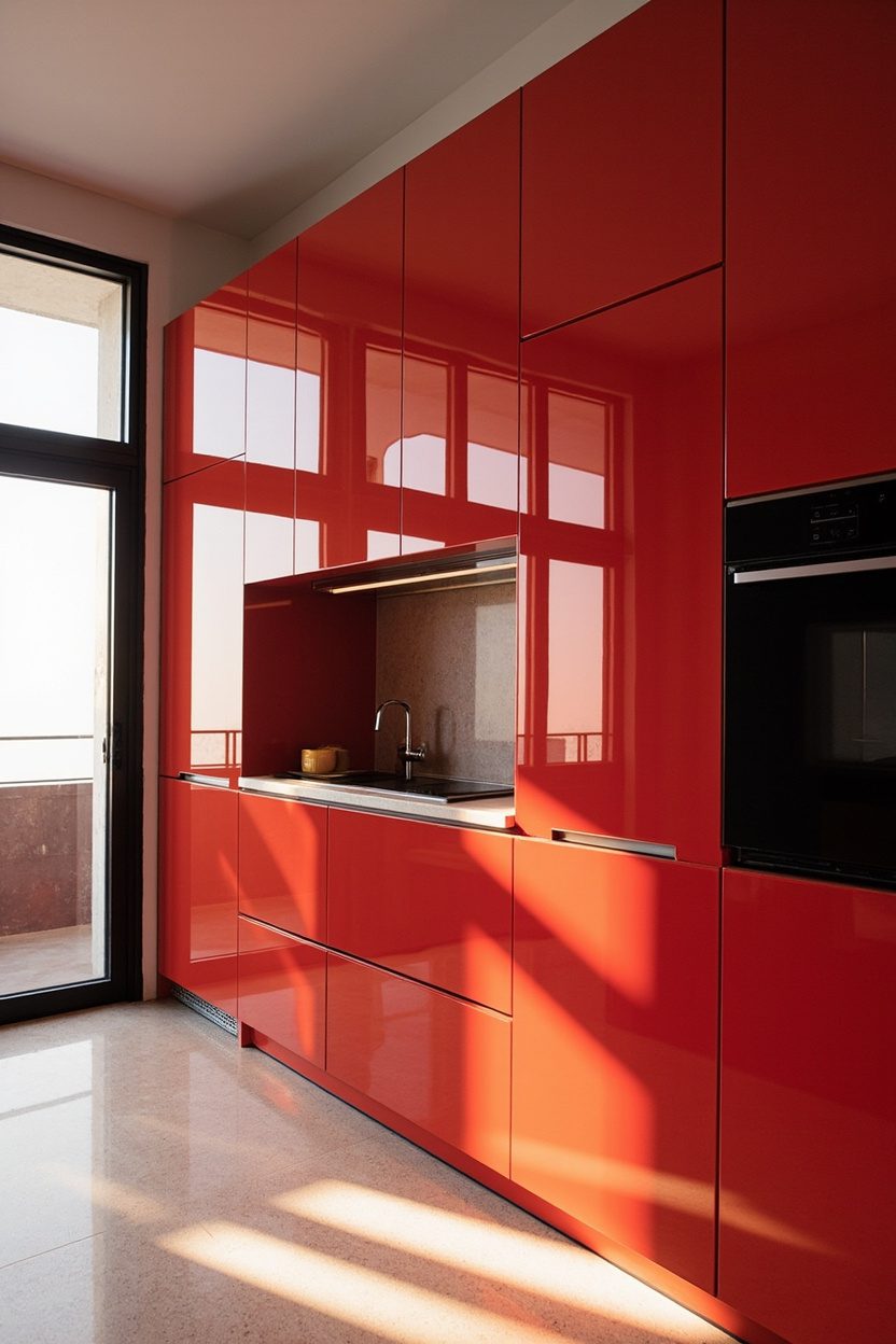 Color-Drenched Lacquered Cabinets