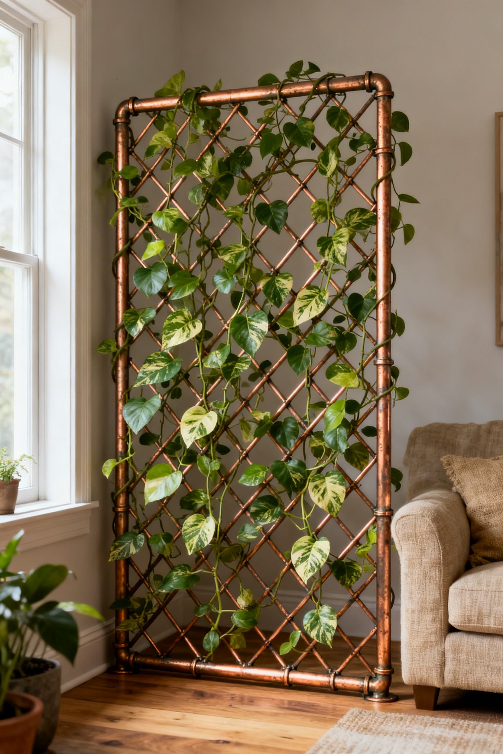 Copper Pipe Vine Screen