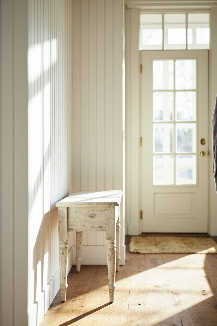 Cottage Chic Thin Entryway Table