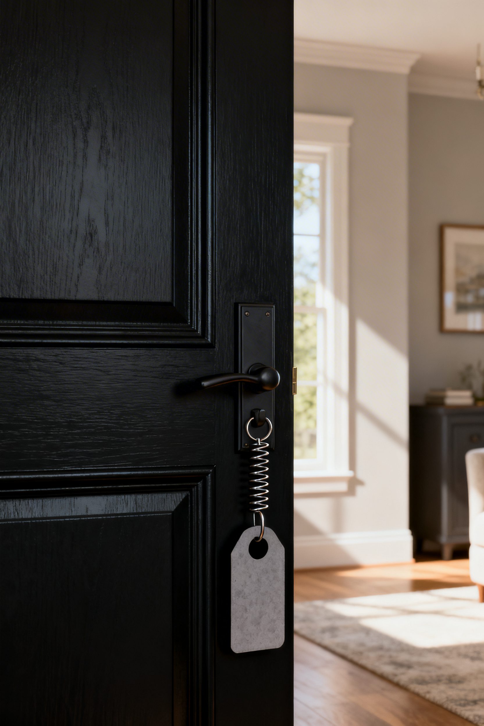 Crisp Black Door Spring Hanger Contrast