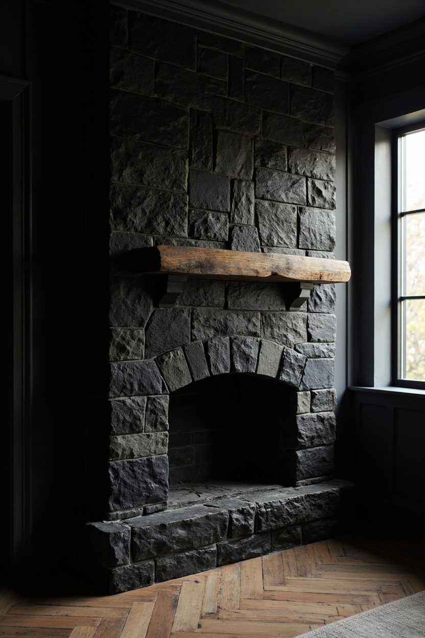 Dark Stone Fireplaces