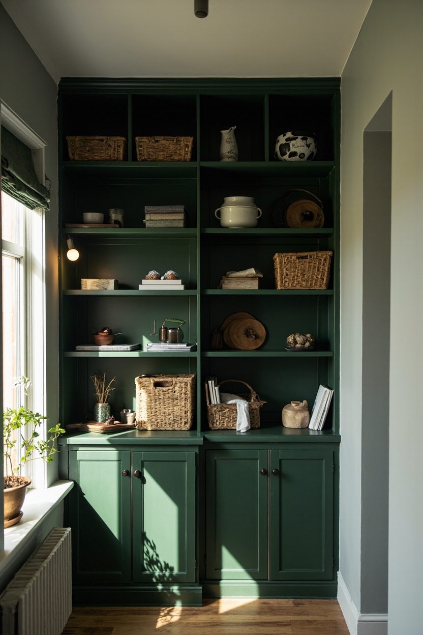 Deep Green Shelving