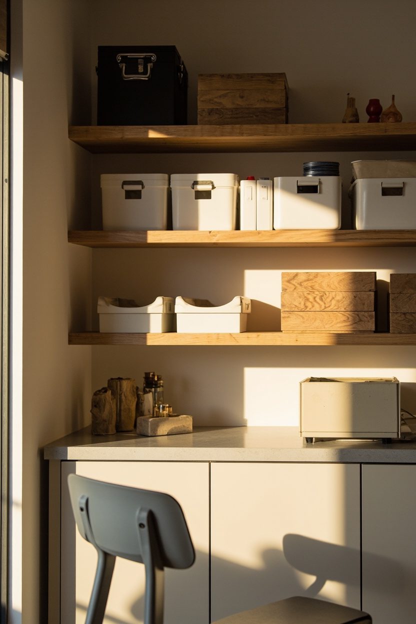 Floating Shelves for Supplies