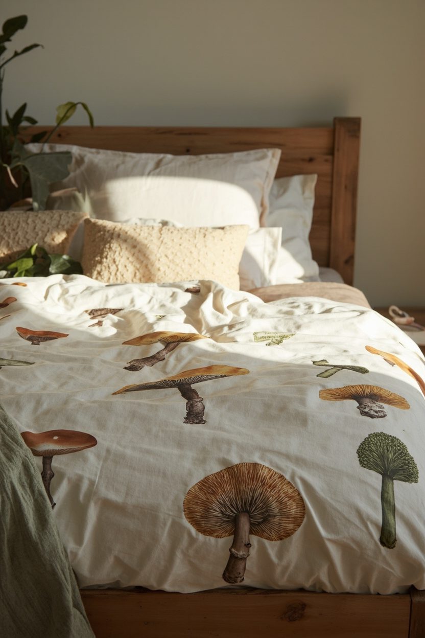 Fungi-Printed Bedding Sets