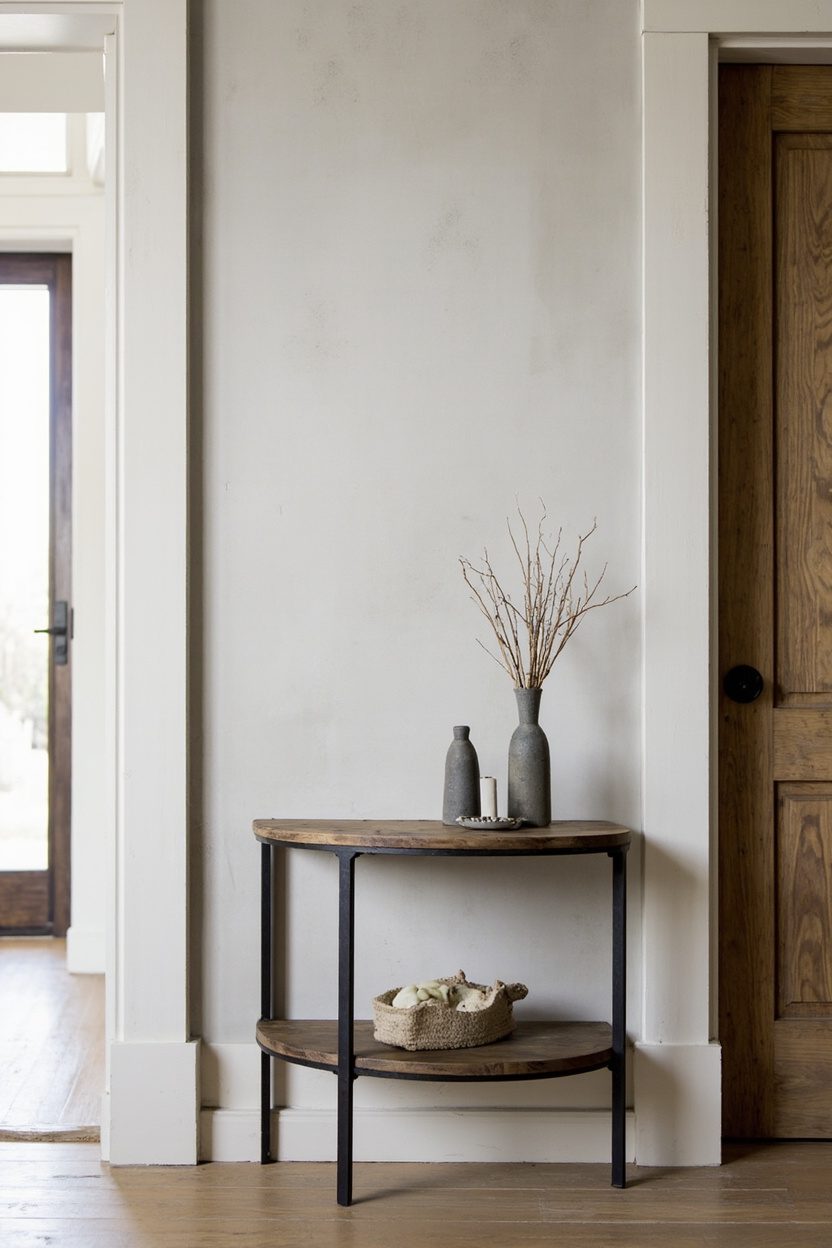 Half-Moon Rustic Entryway Table