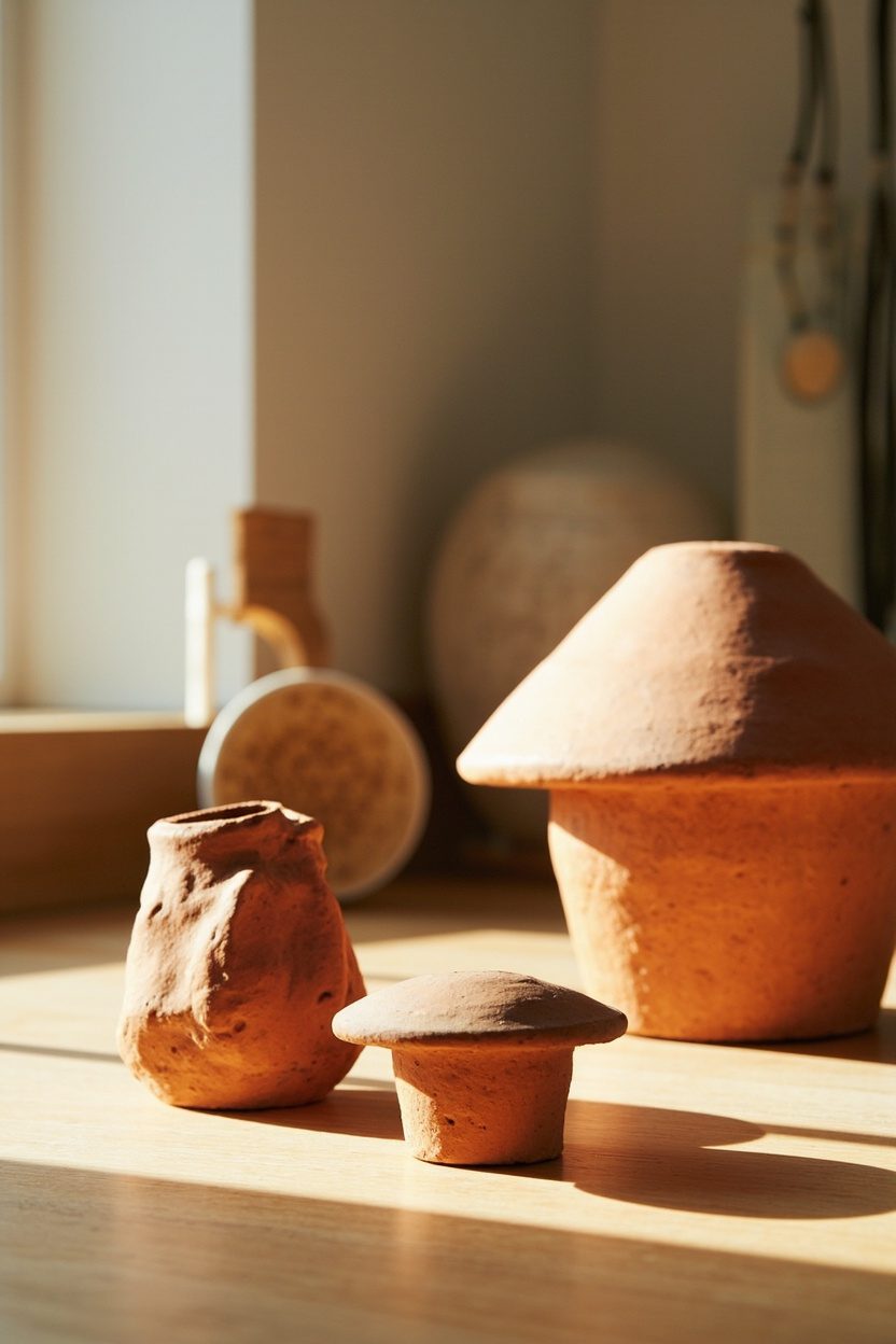 Handmade Mushroom Terracotta Planters