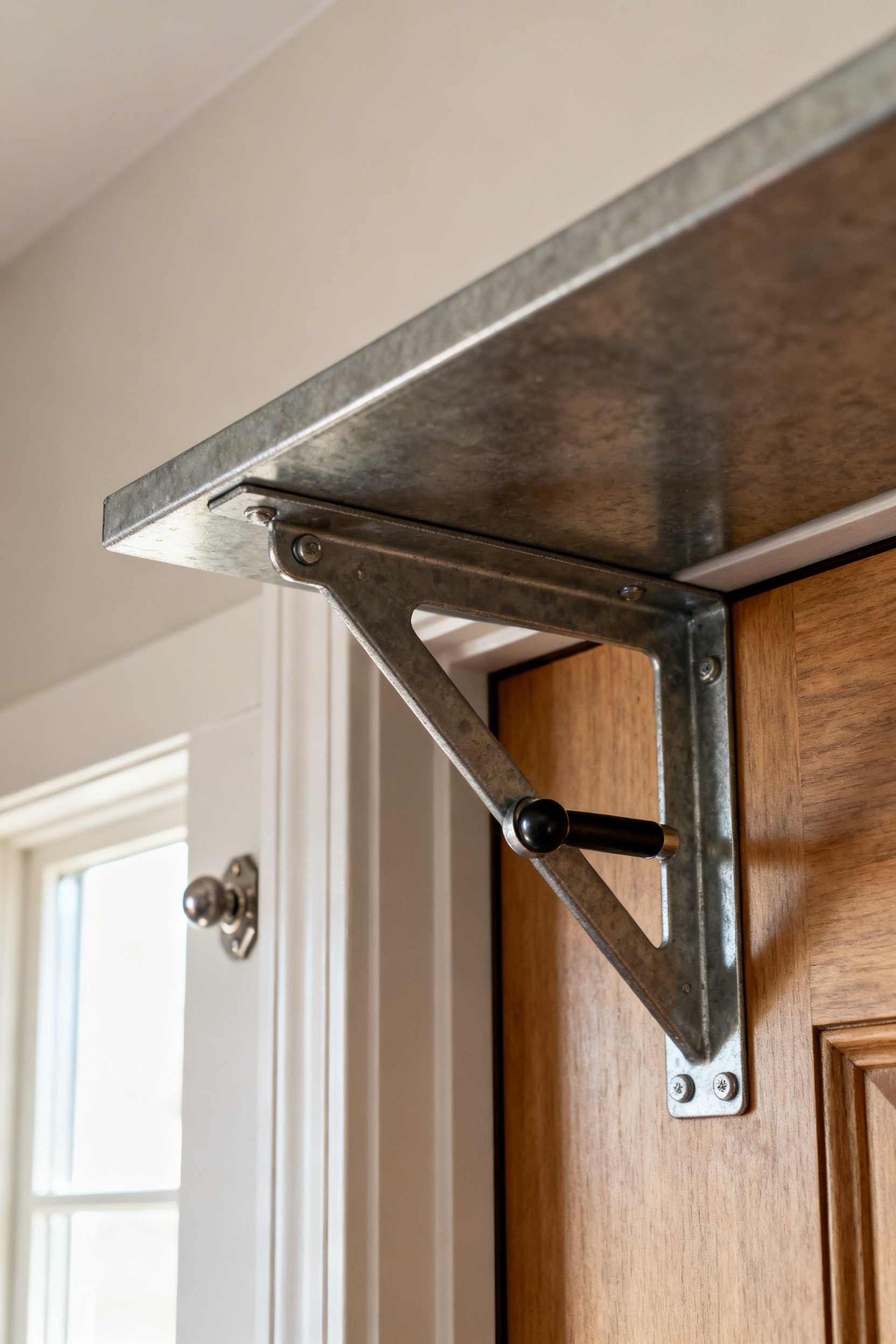 Industrial Metal Shelf Over Doorway