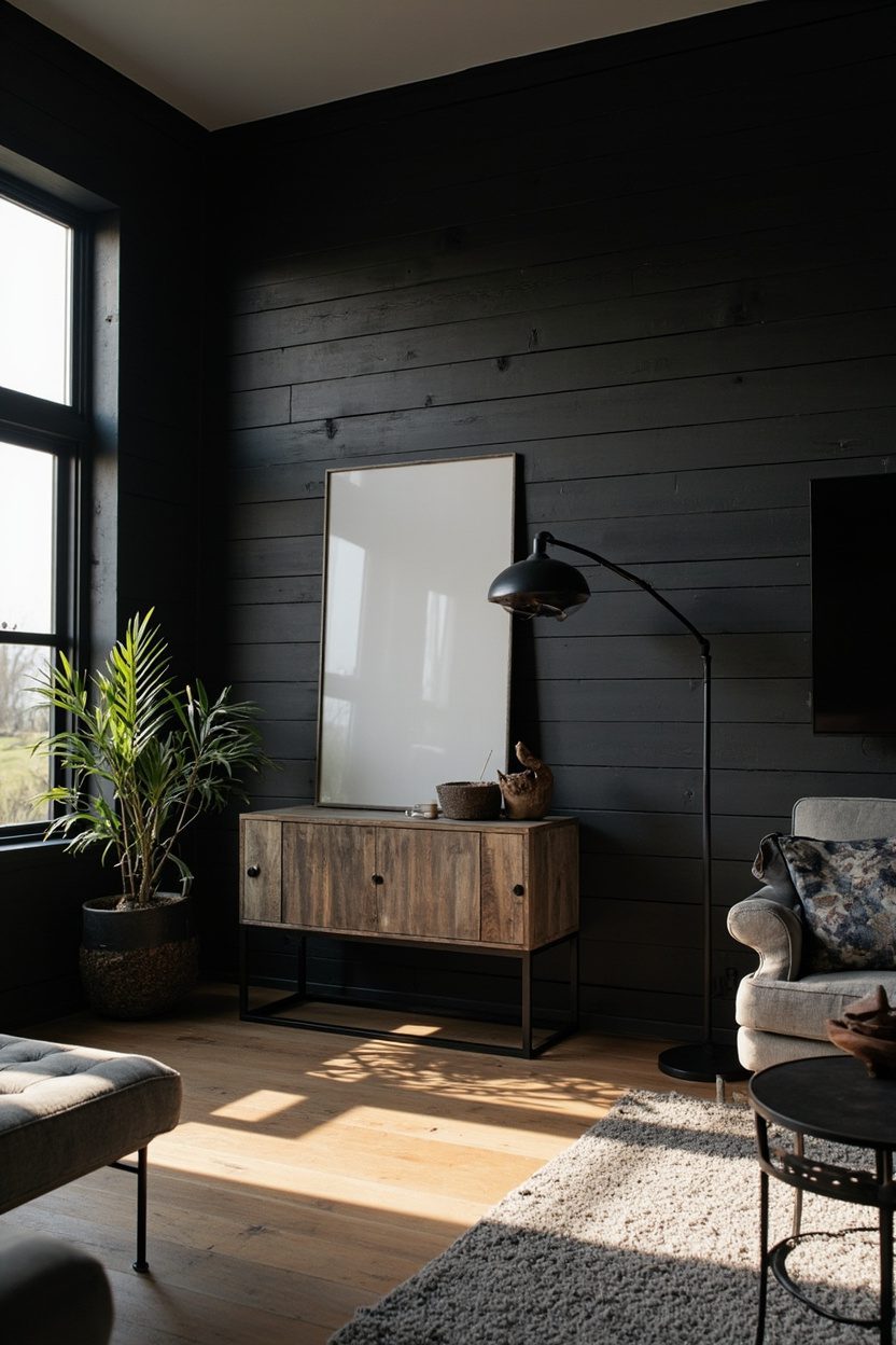 Inky Shiplap Walls