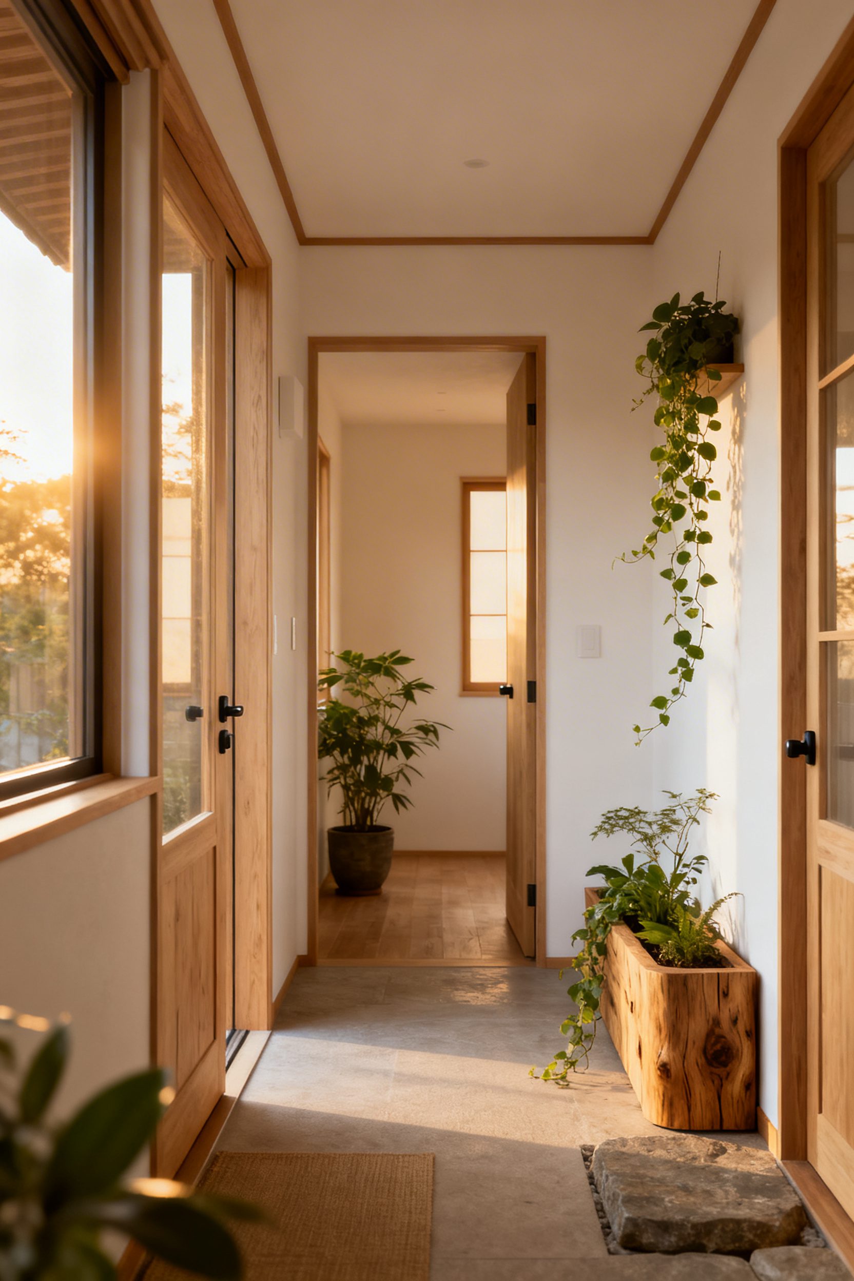 Japandi home design indoor greenery styling