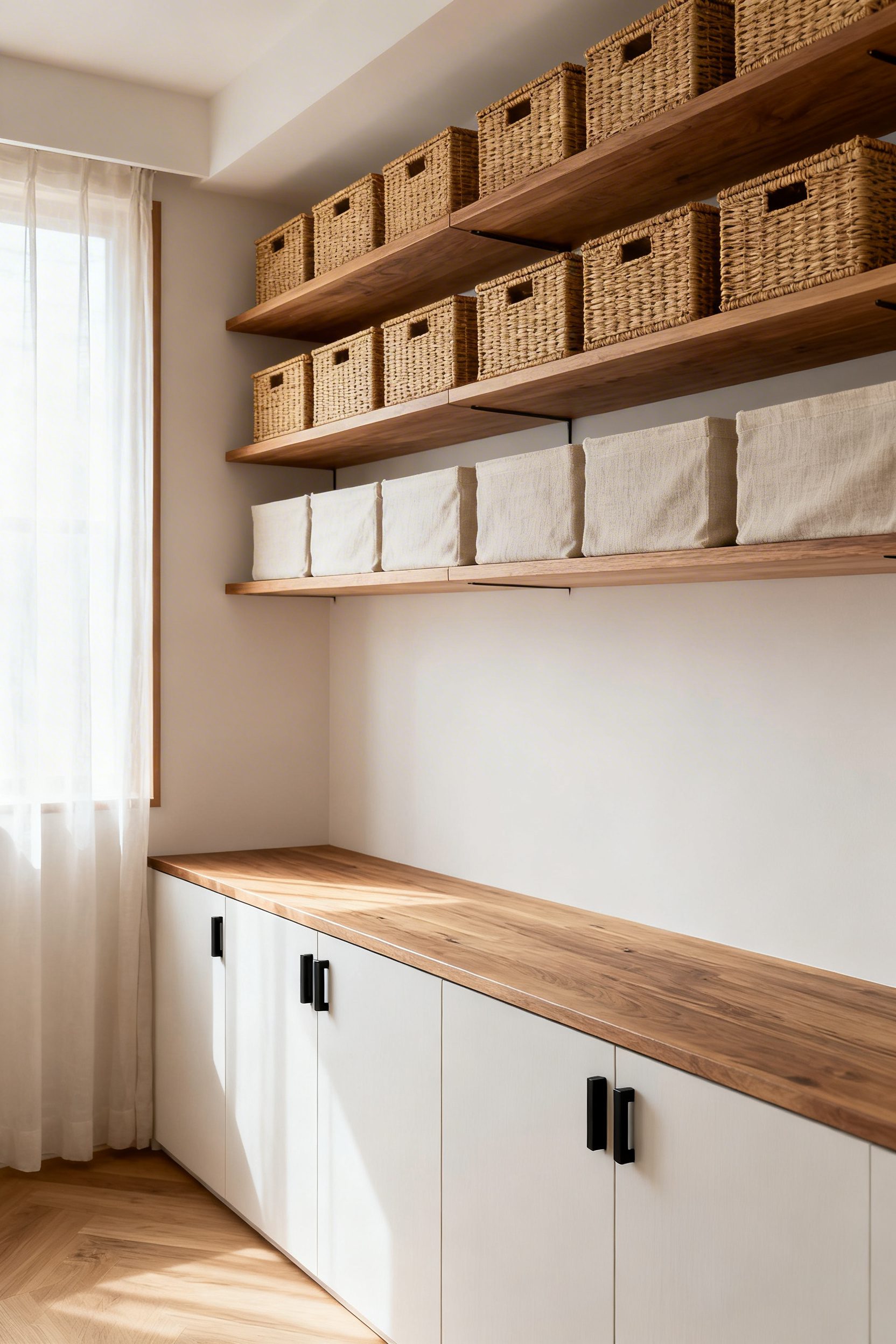 Japandi home design minimalist storage solutions
