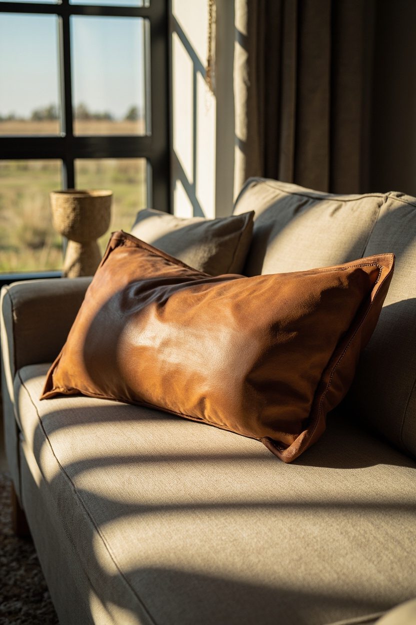 Leather Lumbar Accent on Sectional