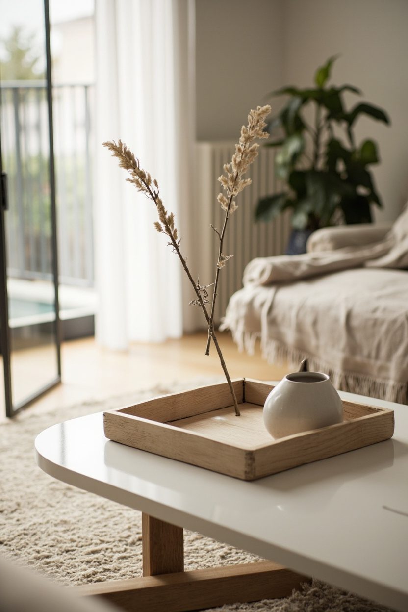 Light Wood Minimalist Tray Arrangement