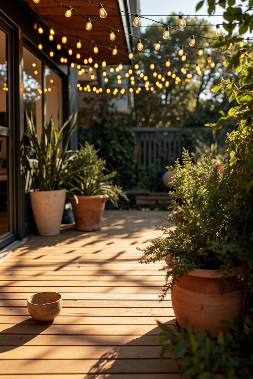 Low Deck with Bulb Strand and Planters