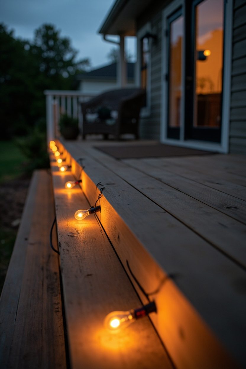 Low Deck with Perimeter Wire Lighting