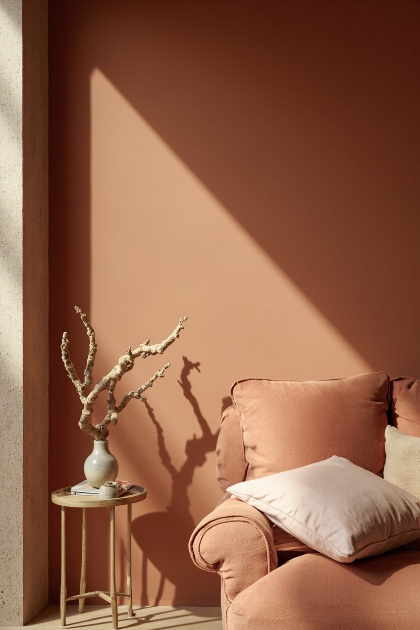 Low-sheen, earthy paint tones