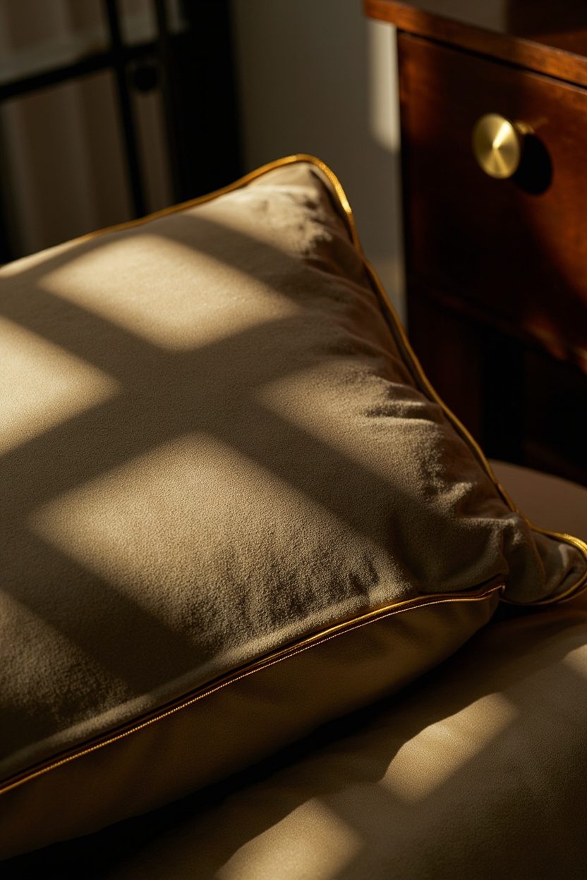 Metallic Piping Velvet Accents