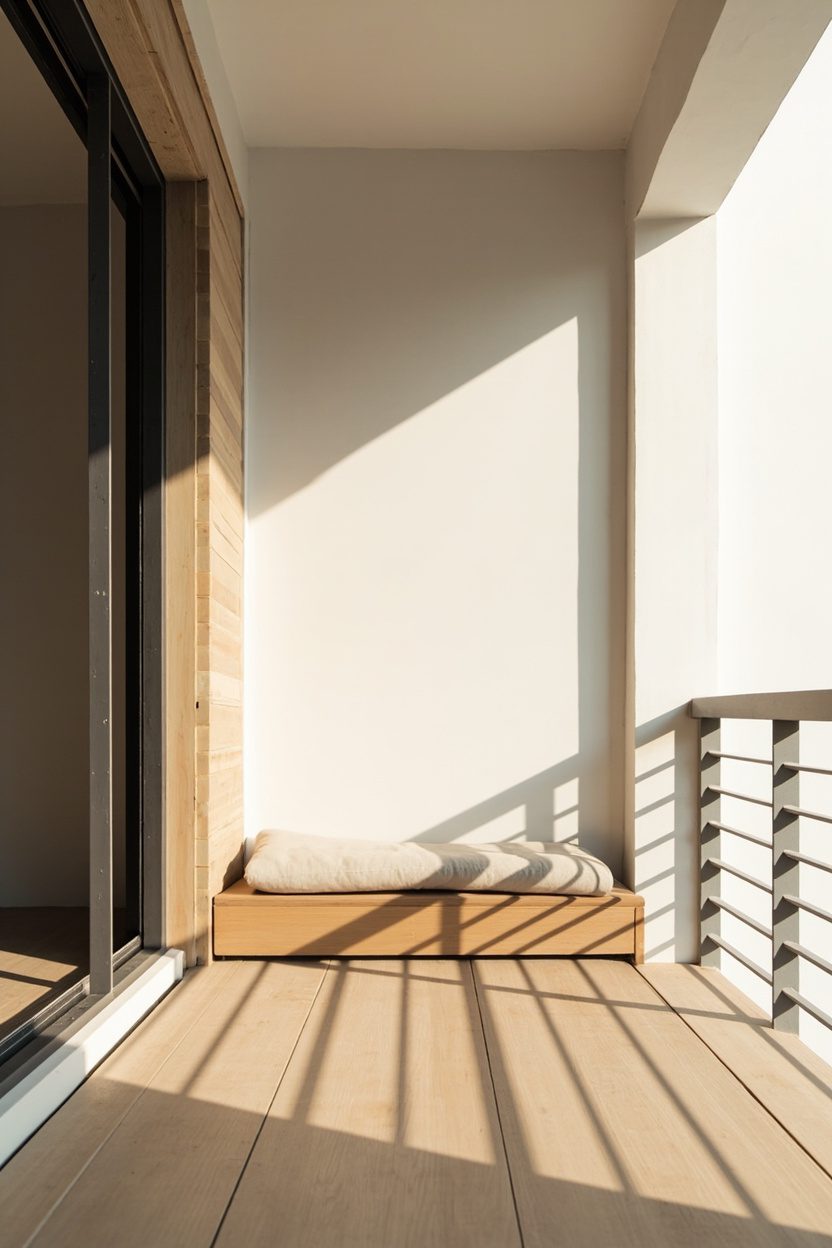 Minimalist Japanese-Style Balcony Setup