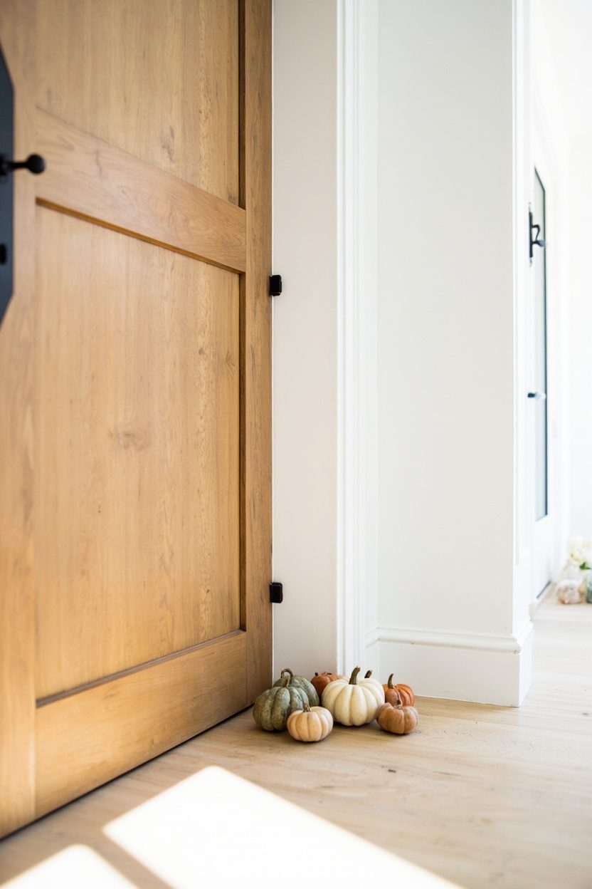 Minimalist Pumpkin Arrangements for Entryways