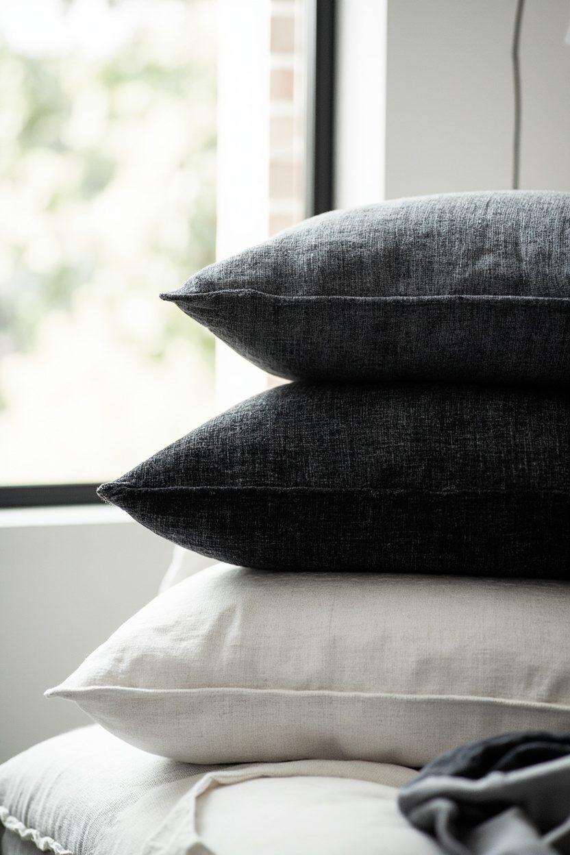 Monochrome Pillow Stack, Tight Edit