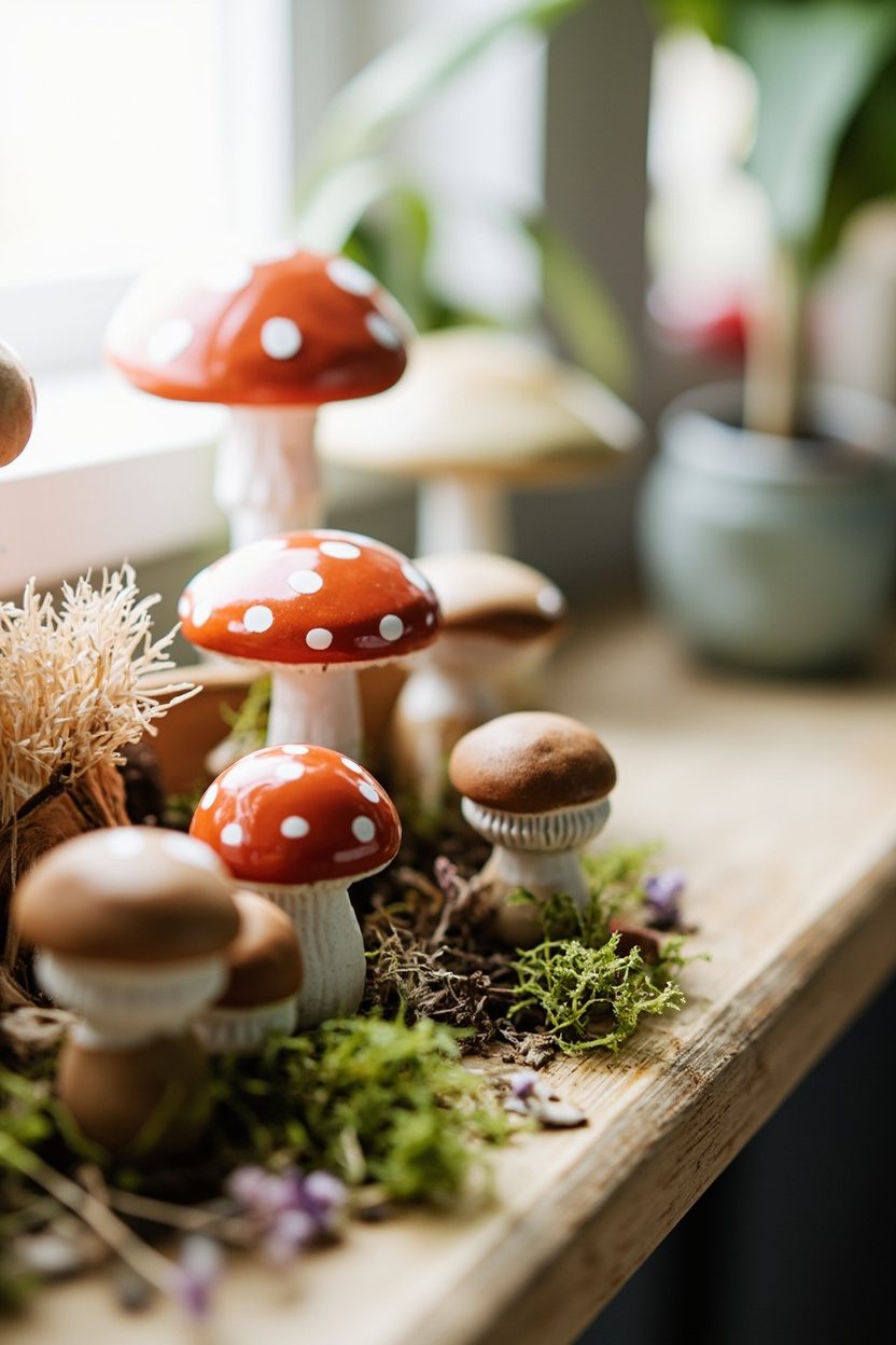 Mushroom Garden Figurine Vignettes