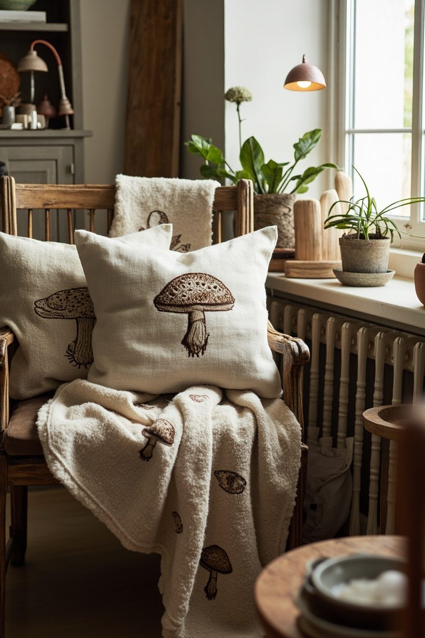 Mushroom Motifs on Textiles