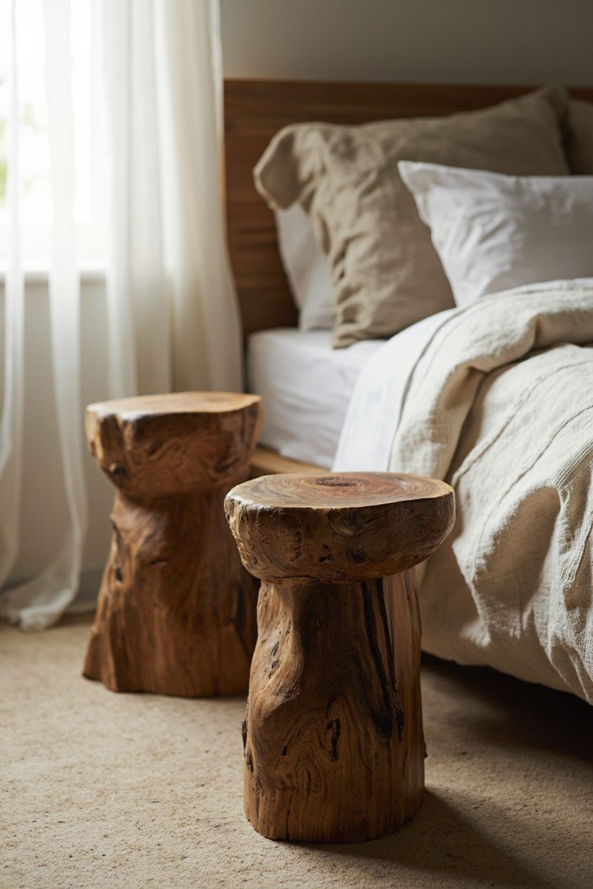 Mushroom Stump Bedside Stools