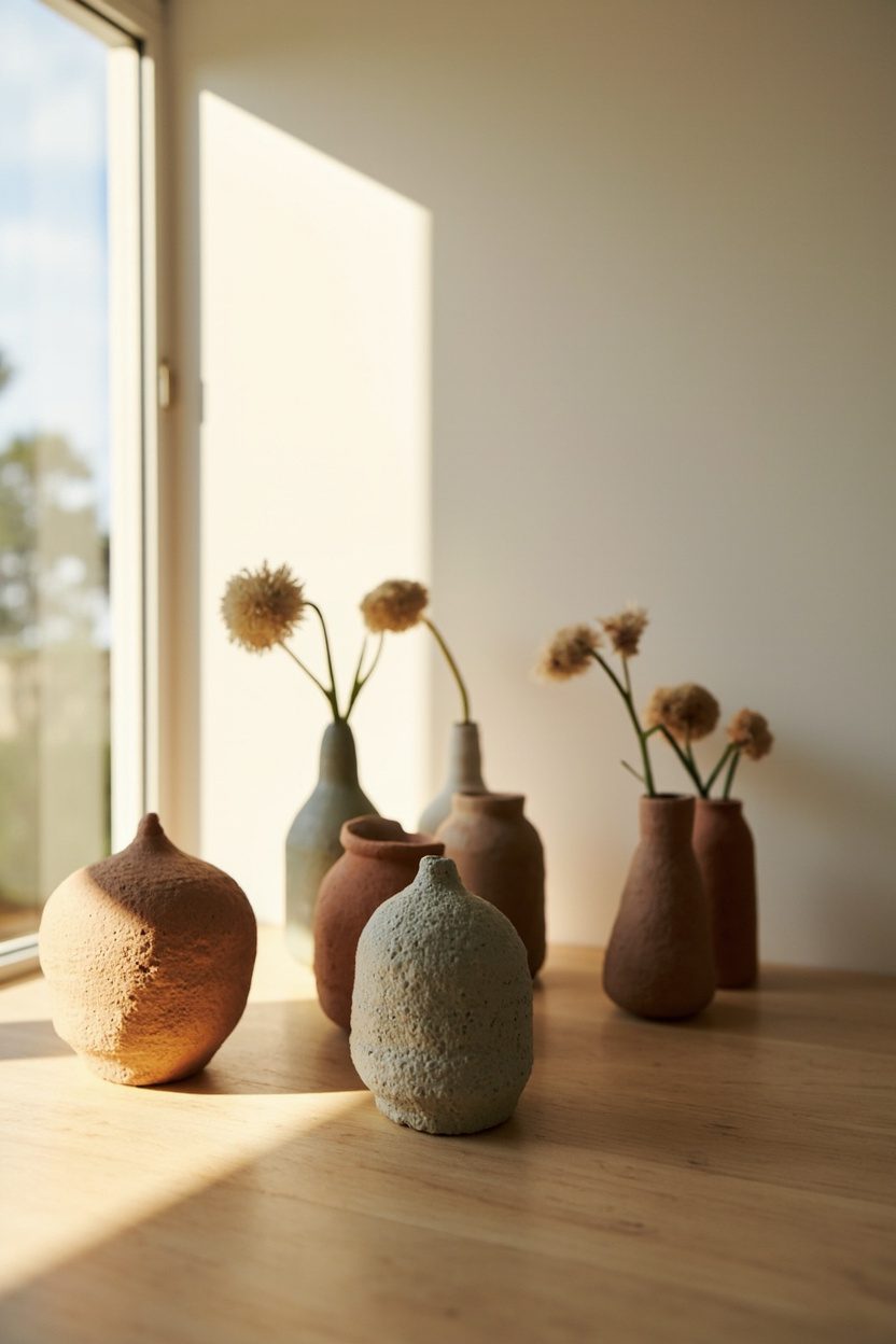 Muted Clay Vases in Calm Colourways