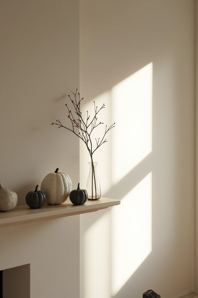 Neutral-Toned Mantel Minimalism