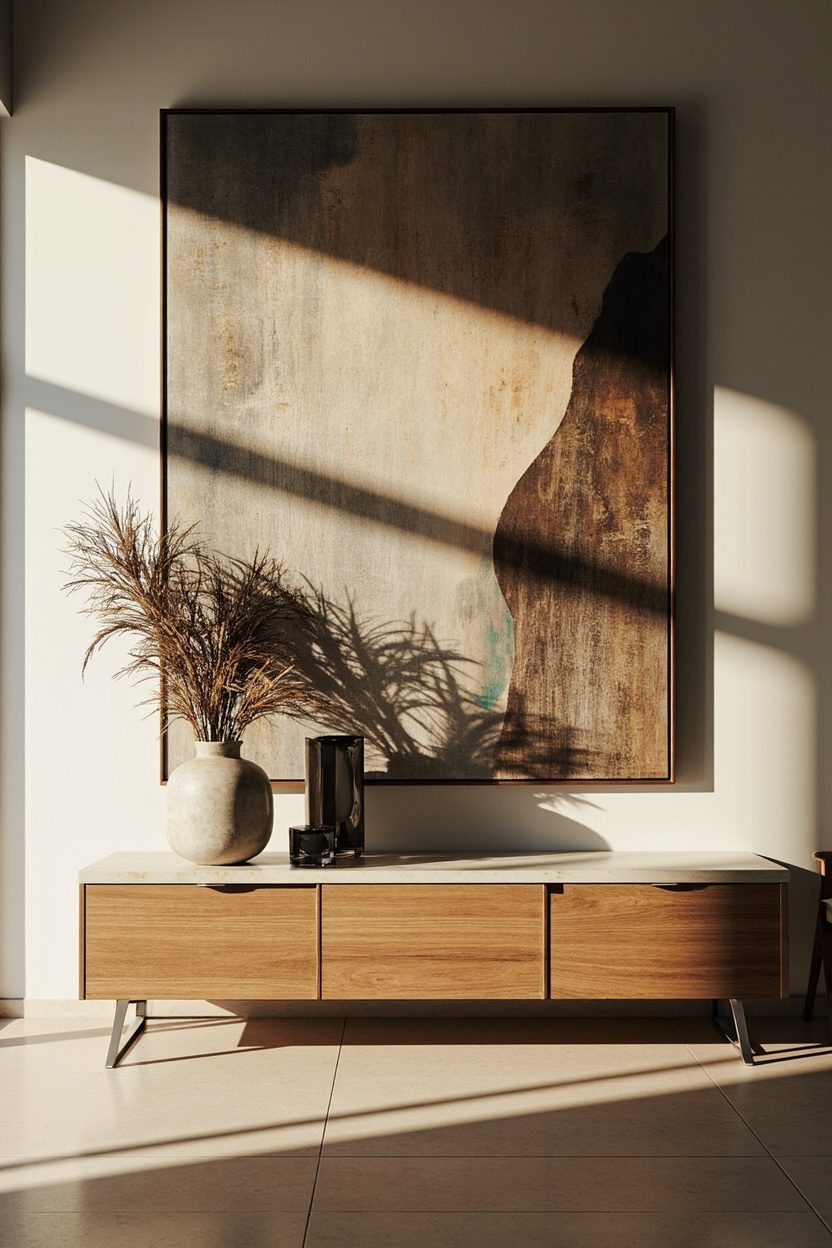Oversized Art Above Console