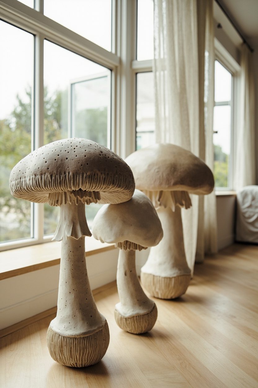 Oversized Toadstool Sculptures