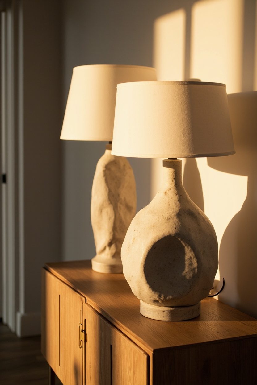 Oversized ceramic statement lamps