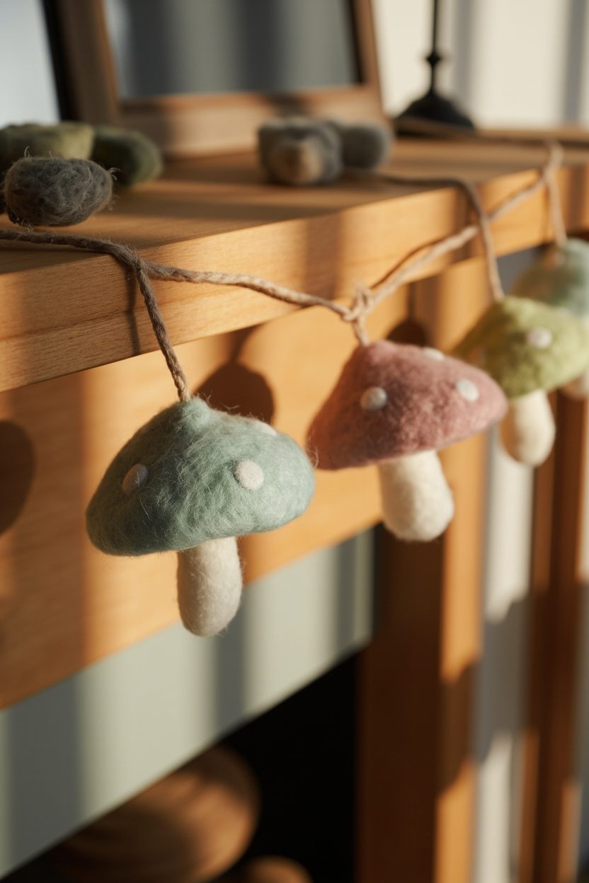 Pastel Felted Toadstool Garlands