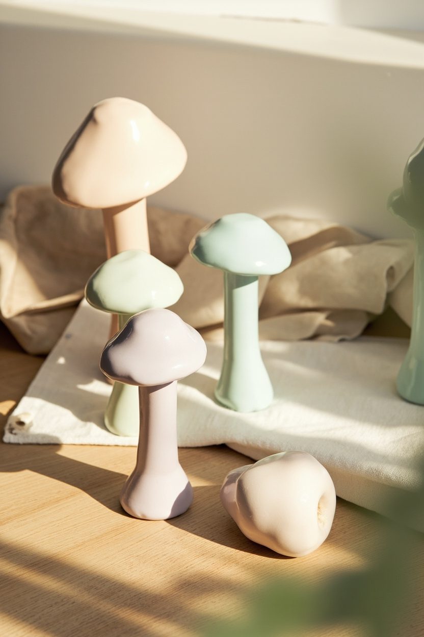 Pastel Porcelain Mushrooms