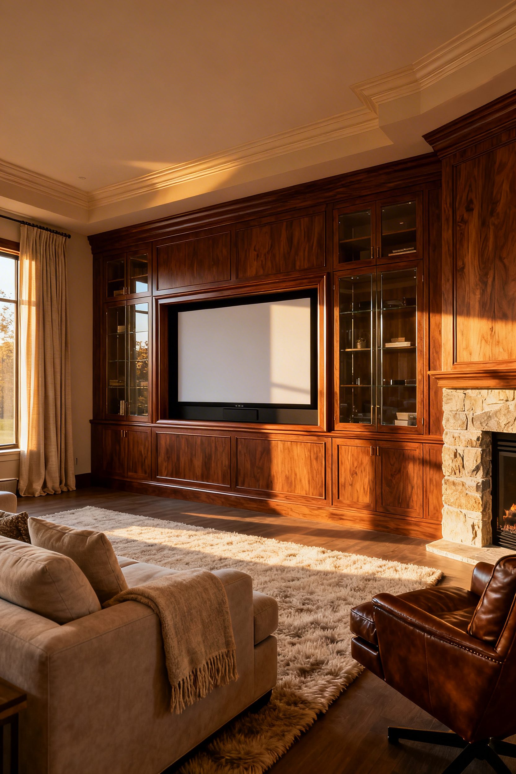 Recessed Screens With Luxe Millwork