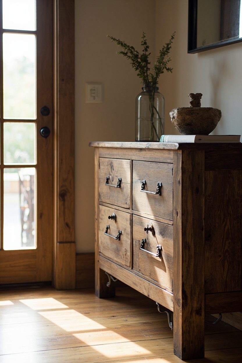 Rustic Entryway Table with Drawers