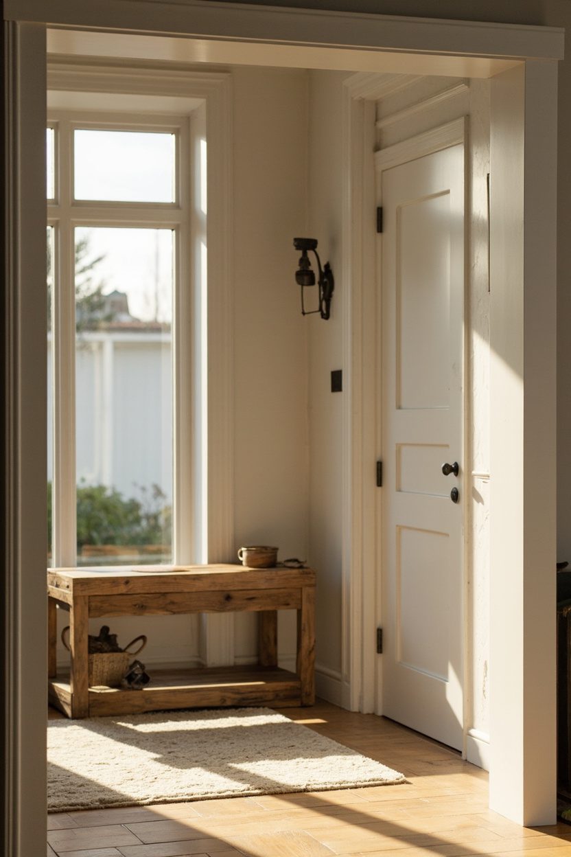 Rustic Oak Thin Entryway Table