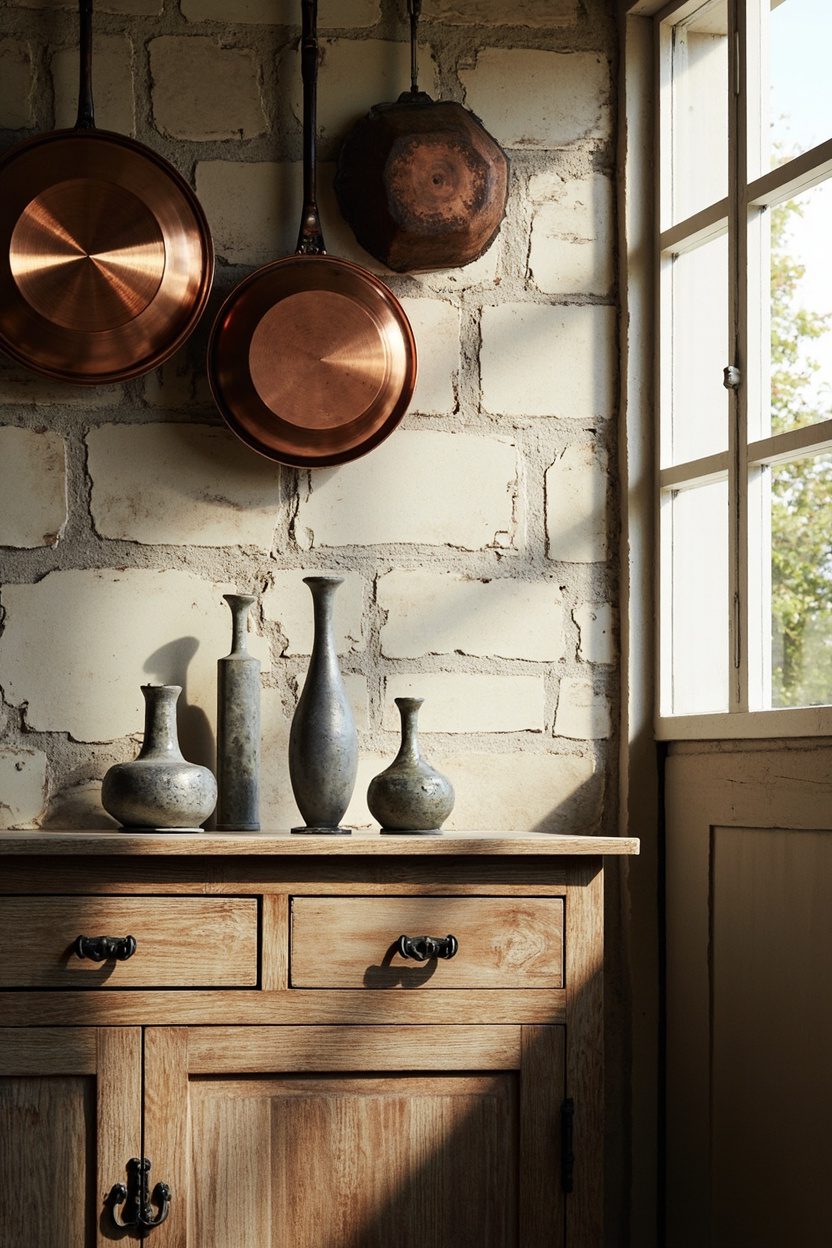 Rustic Pewter And Copper Accents