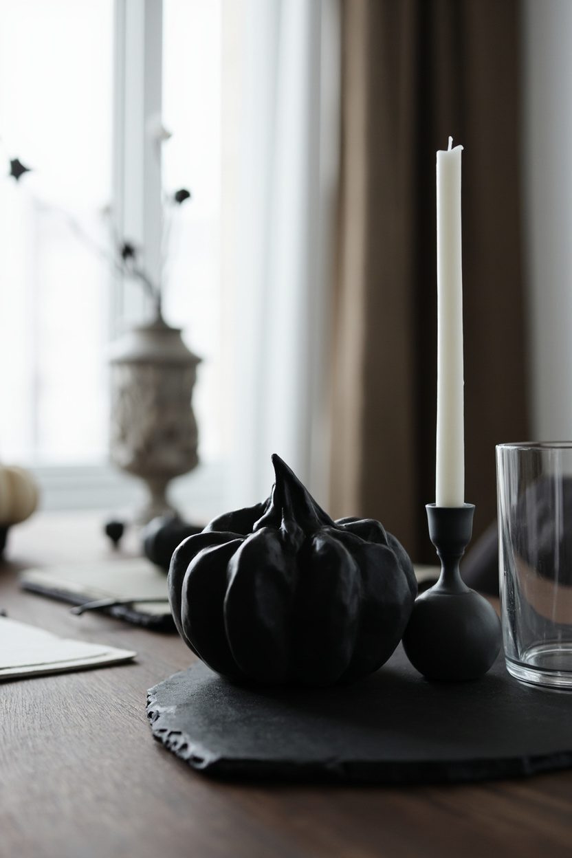 Sleek Monochrome Tabletop Vignettes
