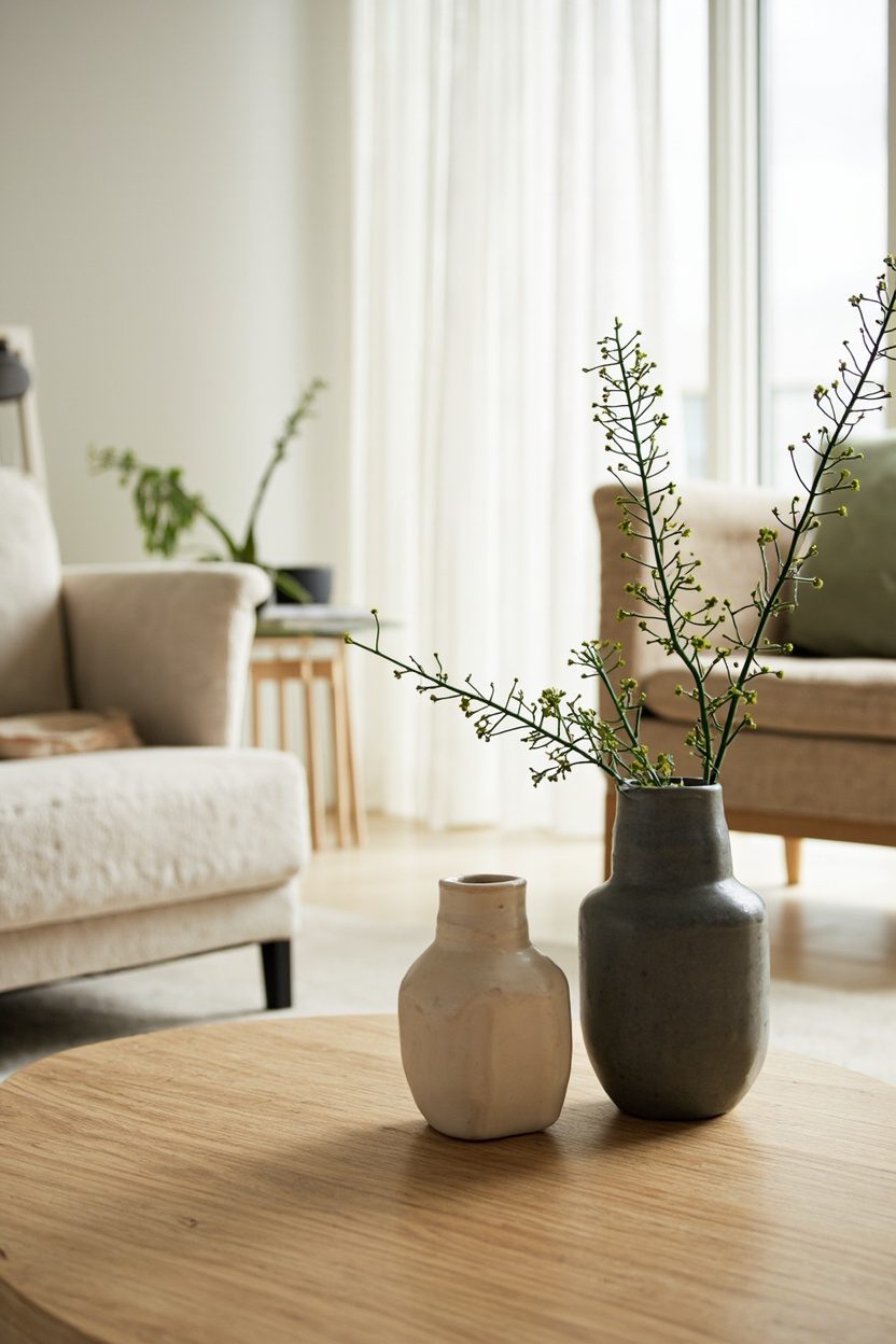 Subtle Greenery in Minimal Pots